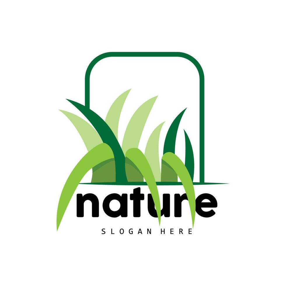 groen gras logo, natuur fabriek vector, landbouw blad gemakkelijk ontwerp, sjabloon icoon illustratie vector