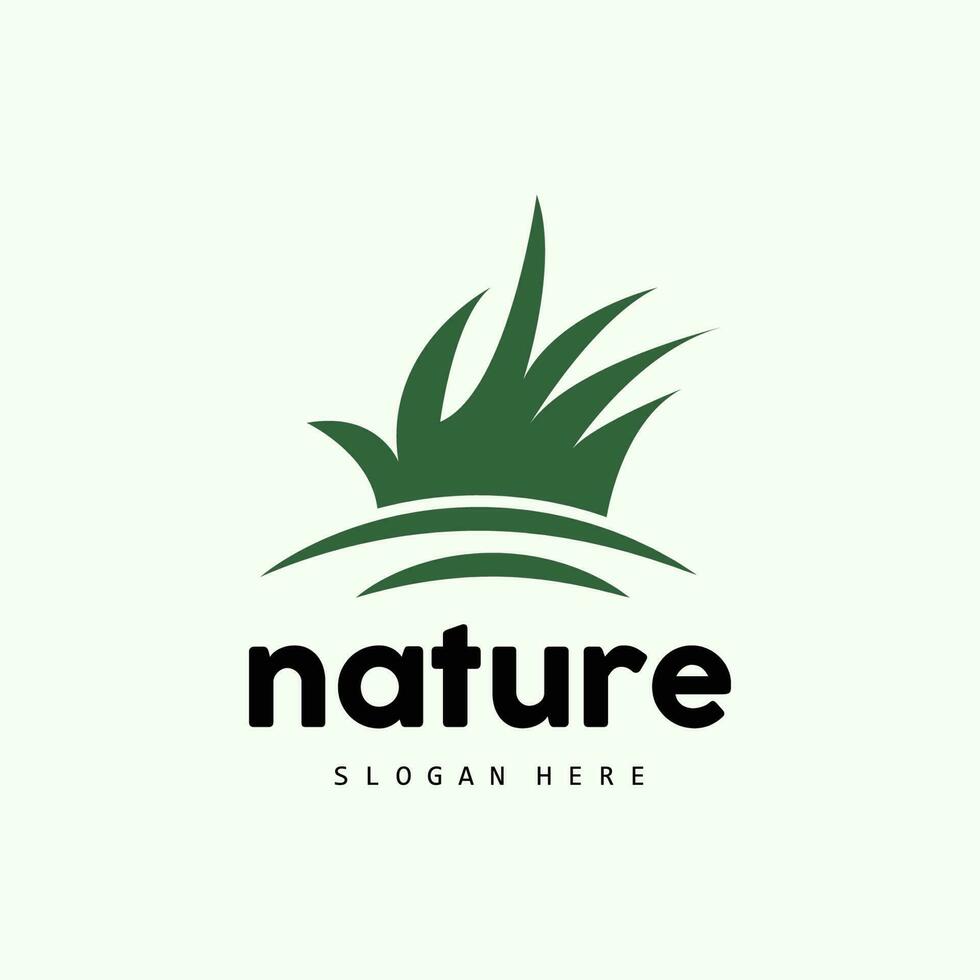 groen gras logo, natuur fabriek vector, landbouw blad gemakkelijk ontwerp, sjabloon icoon illustratie vector