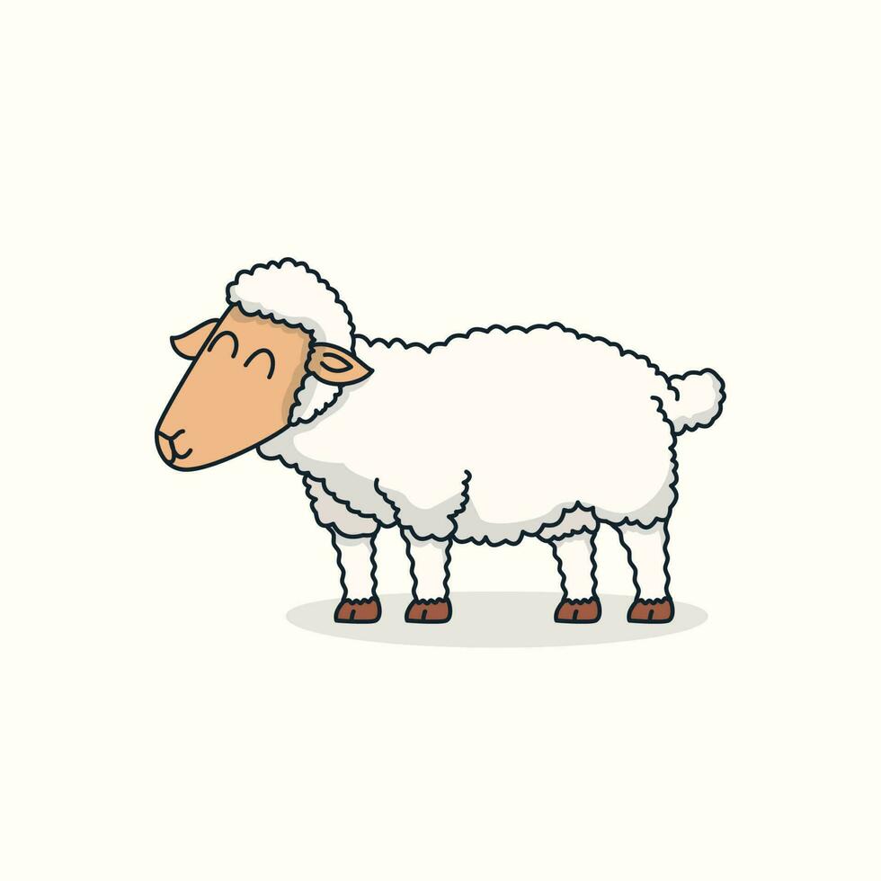 schattig schapen illustratie, eid al adha viering vector