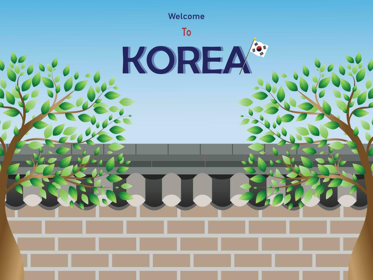 reizen Korea sjabloon vector illustratie voor allemaal seizoen van Korea.