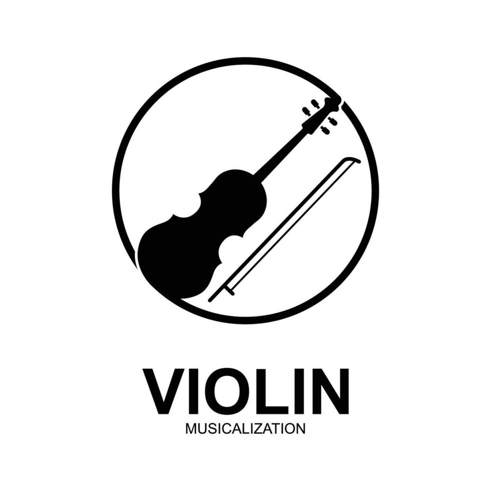 viool altviool viool cello bas contrabas muziek- instrument silhouet logo ontwerp inspiratie vector