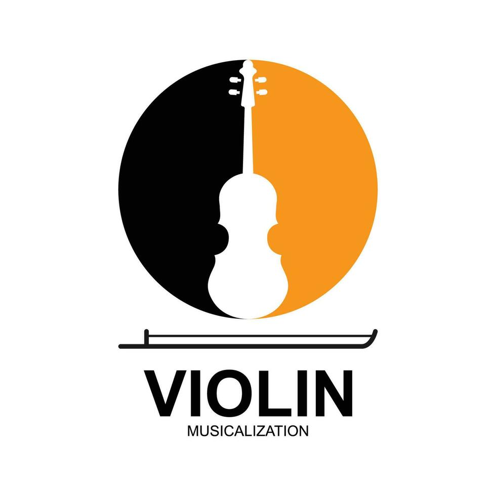 viool altviool viool cello bas contrabas muziek- instrument silhouet logo ontwerp inspiratie vector