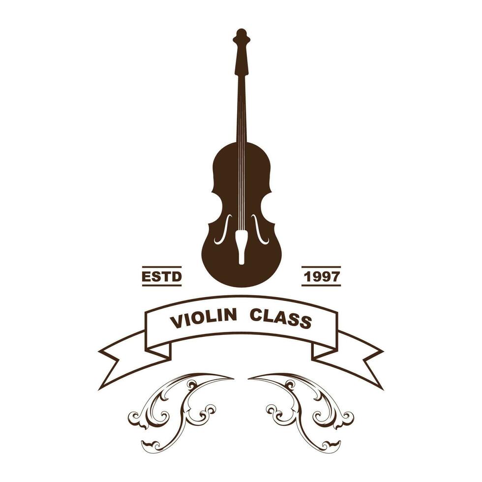 viool altviool viool cello bas contrabas muziek- instrument silhouet logo ontwerp inspiratie vector