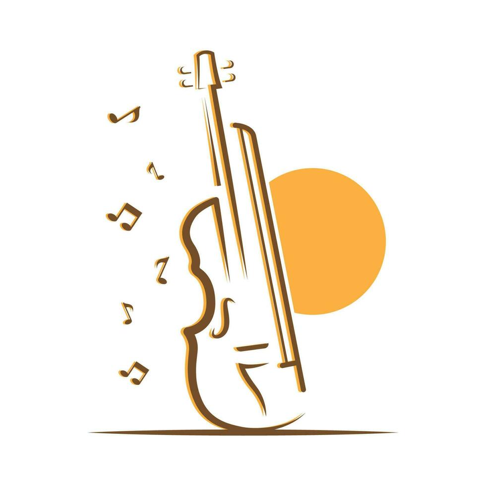 viool altviool viool cello bas contrabas muziek- instrument silhouet logo ontwerp inspiratie vector