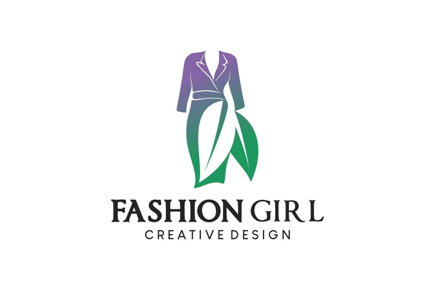 schoonheid mode jurk logo ontwerp met creatief blad concept vector