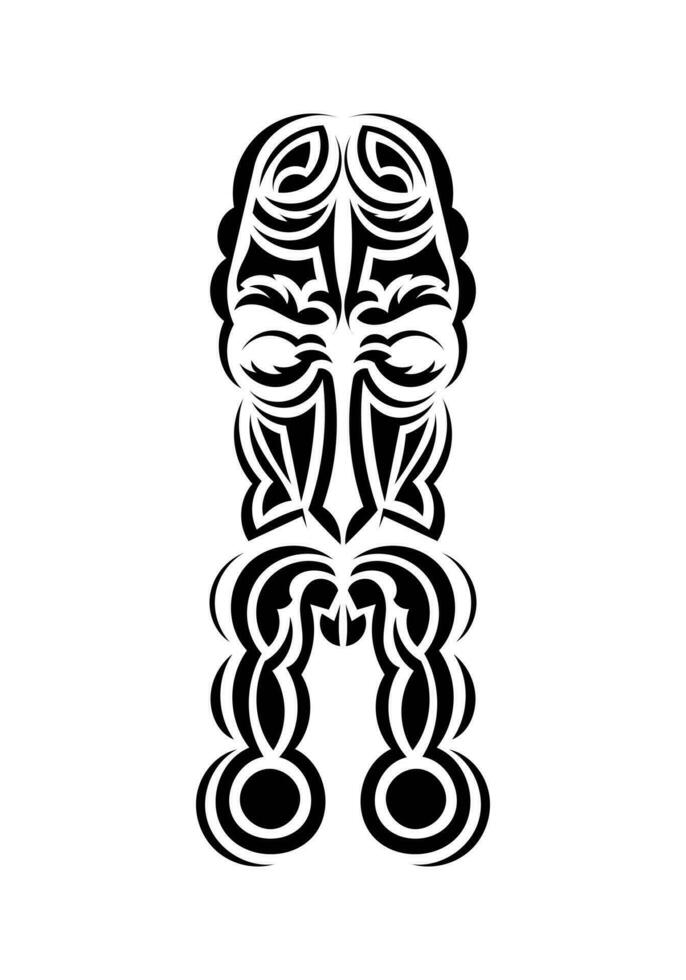 gezicht in traditioneel tribal stijl. klaar tatoeëren sjabloon. vlak stijl. vector illustratie.