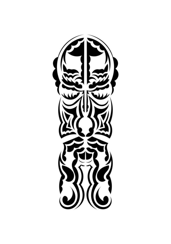 polynesisch stijl gezicht. zwart tatoeëren patronen. geïsoleerd Aan wit achtergrond. vector illustratie.