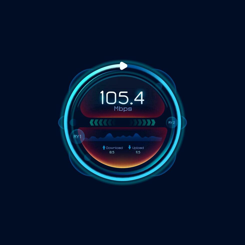 internet snelheid meter, netwerk bandbreedte indicator vector