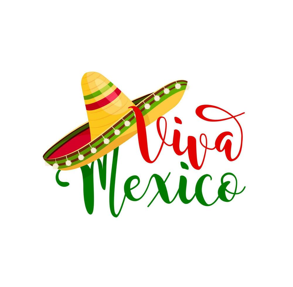 viva Mexico, Mexicaans sombrero hoed vector