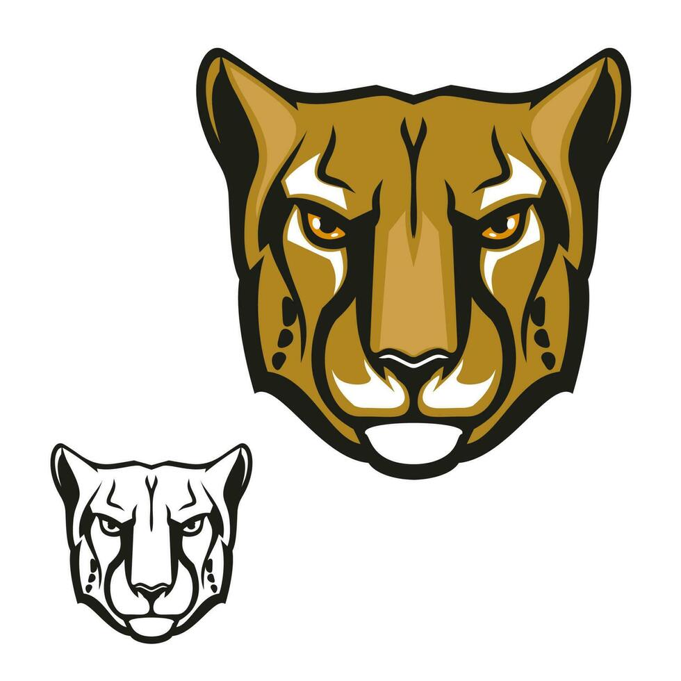 Jachtluipaard of guepard dier hoofd mascotte vector