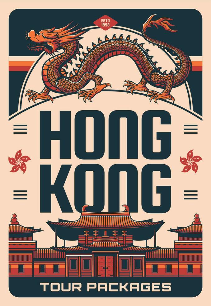 hong Kong reizen oriëntatiepunten en bezienswaardigheden bekijken tours vector