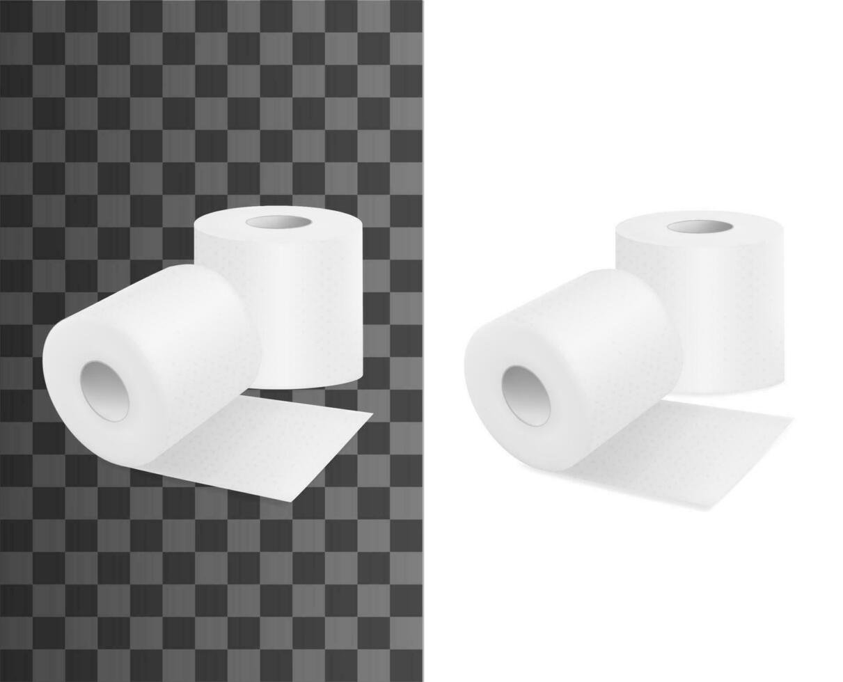 toilet rollen, realistisch toilet papier, 3d mockups vector