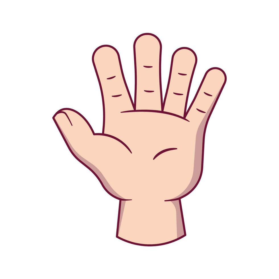 vijf vinger hand- illustratie Aan wit achtergrond vector