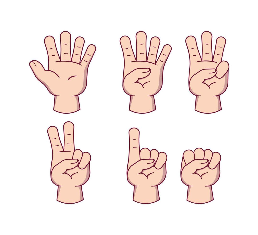 illustratie vinger gebaar tellen vector