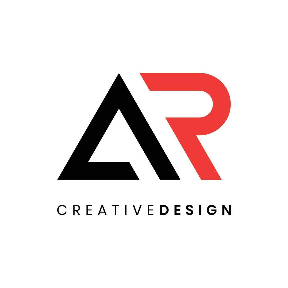 abstract meetkundig brief ar logo ontwerp vector