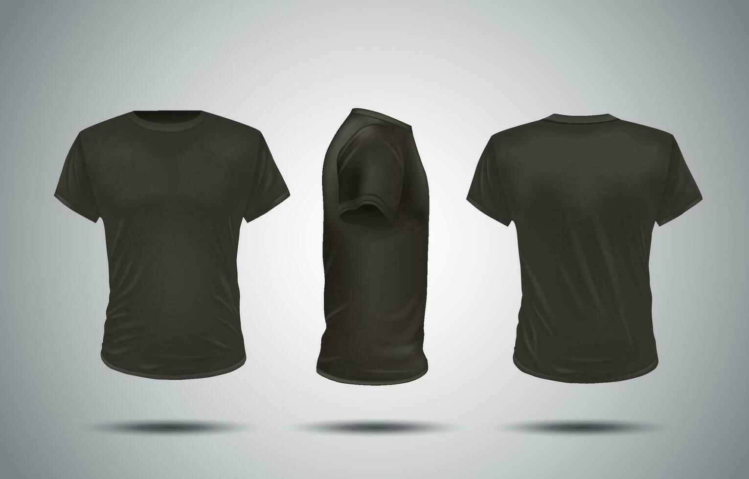 3d zwart t-shirt bespotten omhoog vector