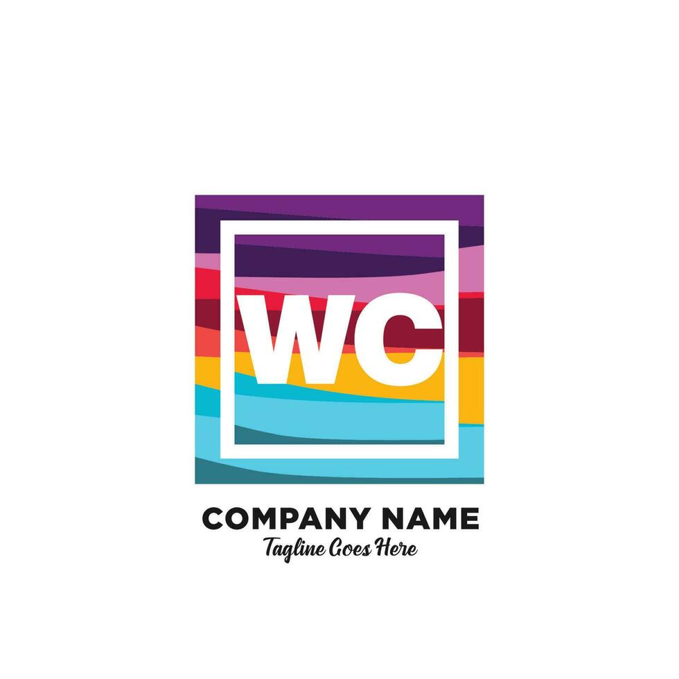 wc eerste logo met kleurrijk sjabloon vector. vector