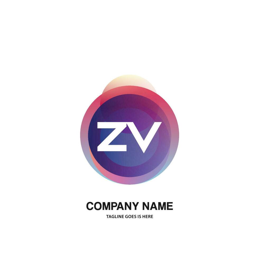 zv eerste logo met kleurrijk cirkel sjabloon vector