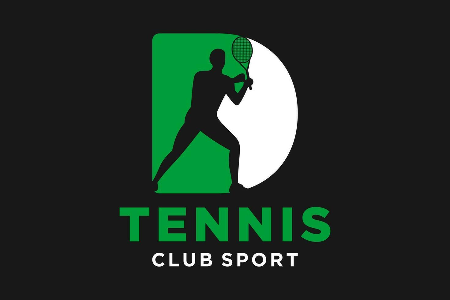 vector initialen brief d met tennis creatief meetkundig modern logo ontwerp.