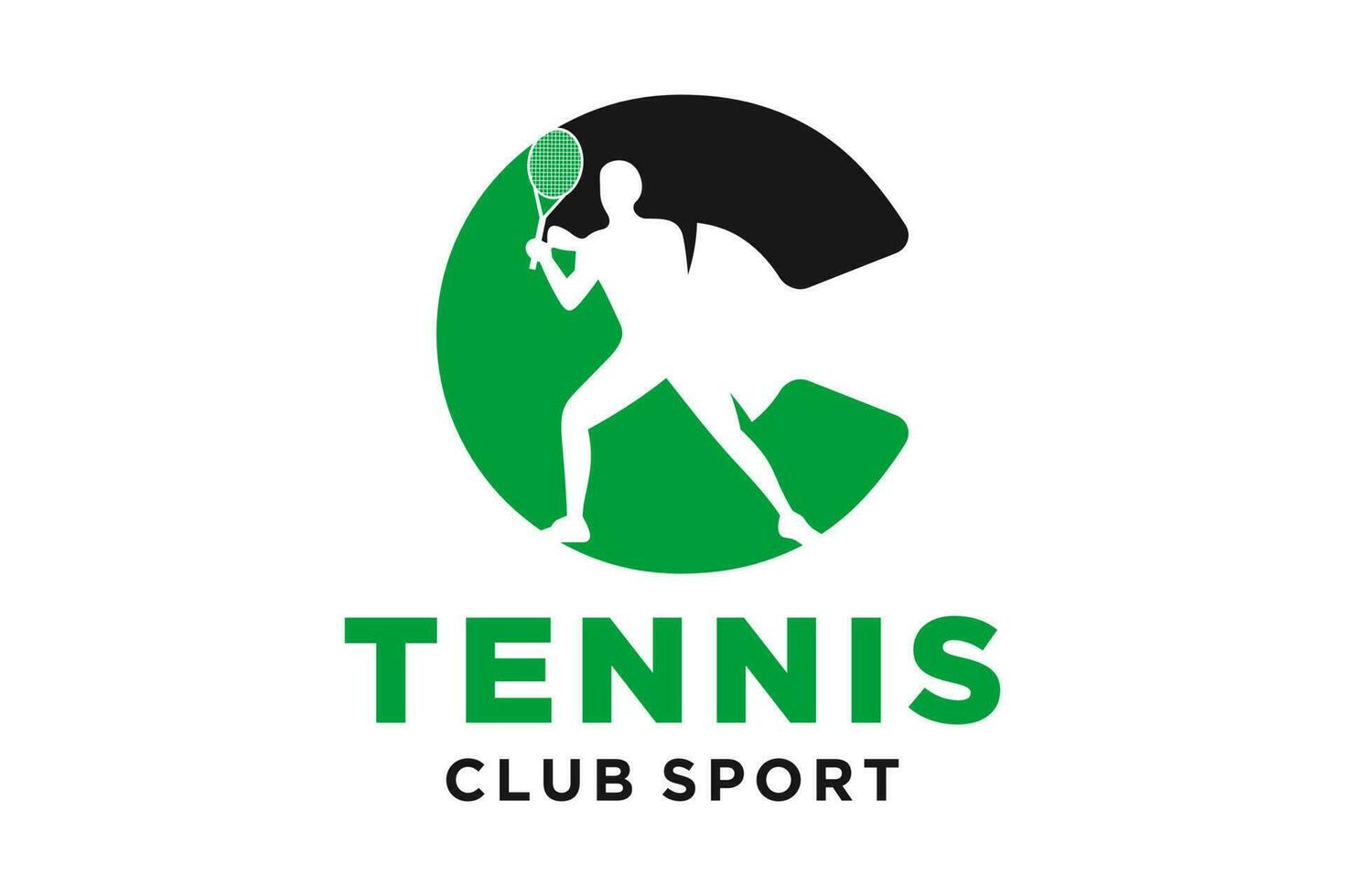 vector initialen brief c met tennis creatief meetkundig modern logo ontwerp.