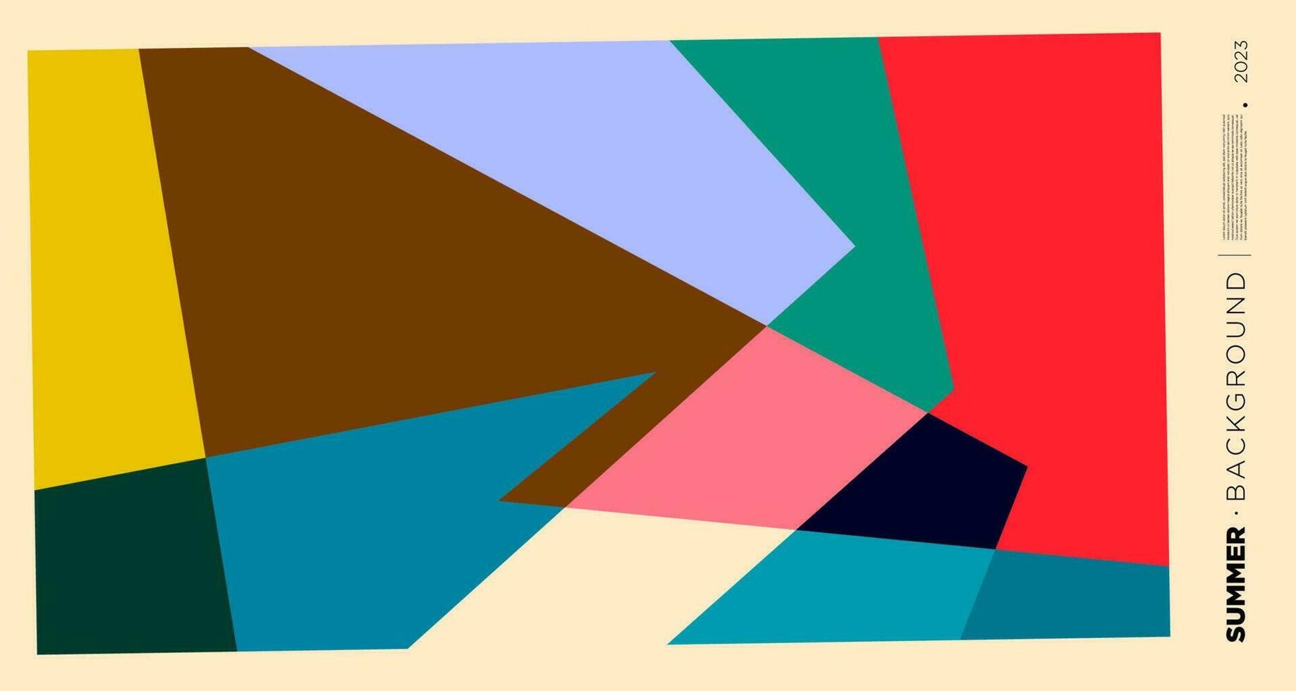 vector abstract kleurrijk dynamisch meetkundig patroon achtergrond illustratie voor zomer 2023