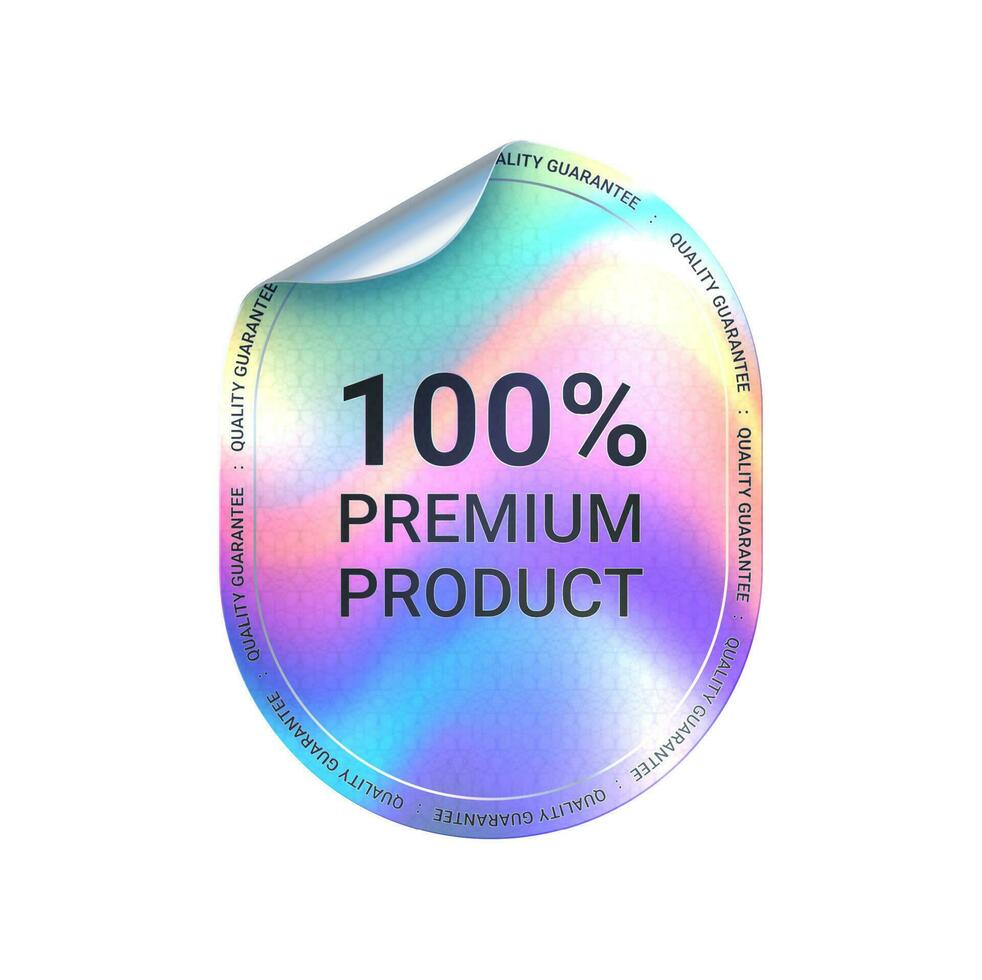 Product premie kwaliteit hologram Ovaal sticker vector