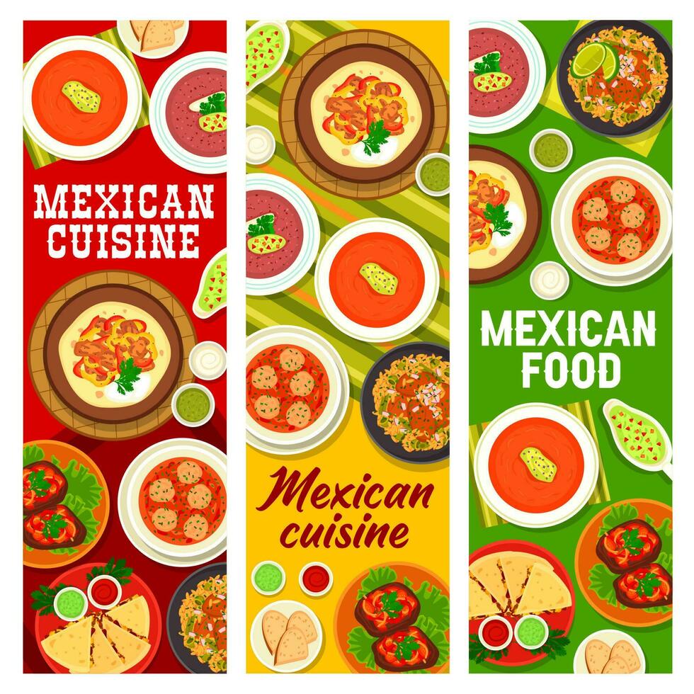 Mexicaans voedsel restaurant menu maaltijden vector banier