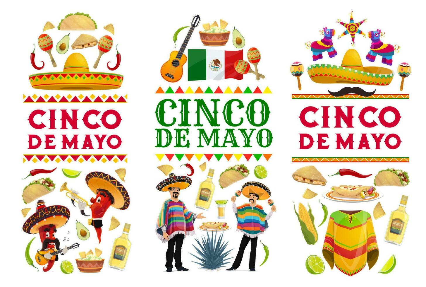 cinco de mayo Mexicaans vakantie vector banners
