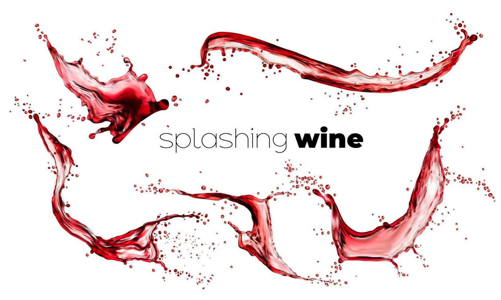 rood wijn geïsoleerd spatten met druppels, alcohol vector