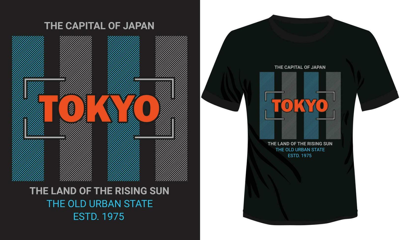 kleurrijk tokyo stad vector t-shirt illustratie in zwart achtergrond