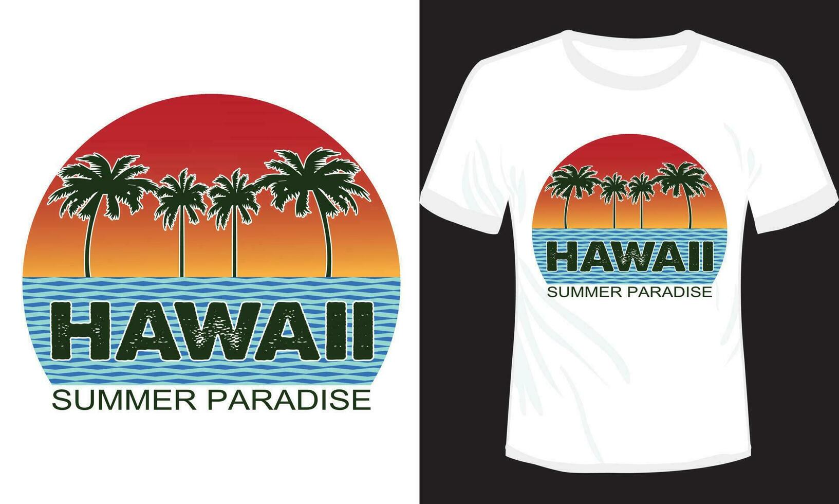zomer paradijs Hawaii t-shirt ontwerp vector illustratie