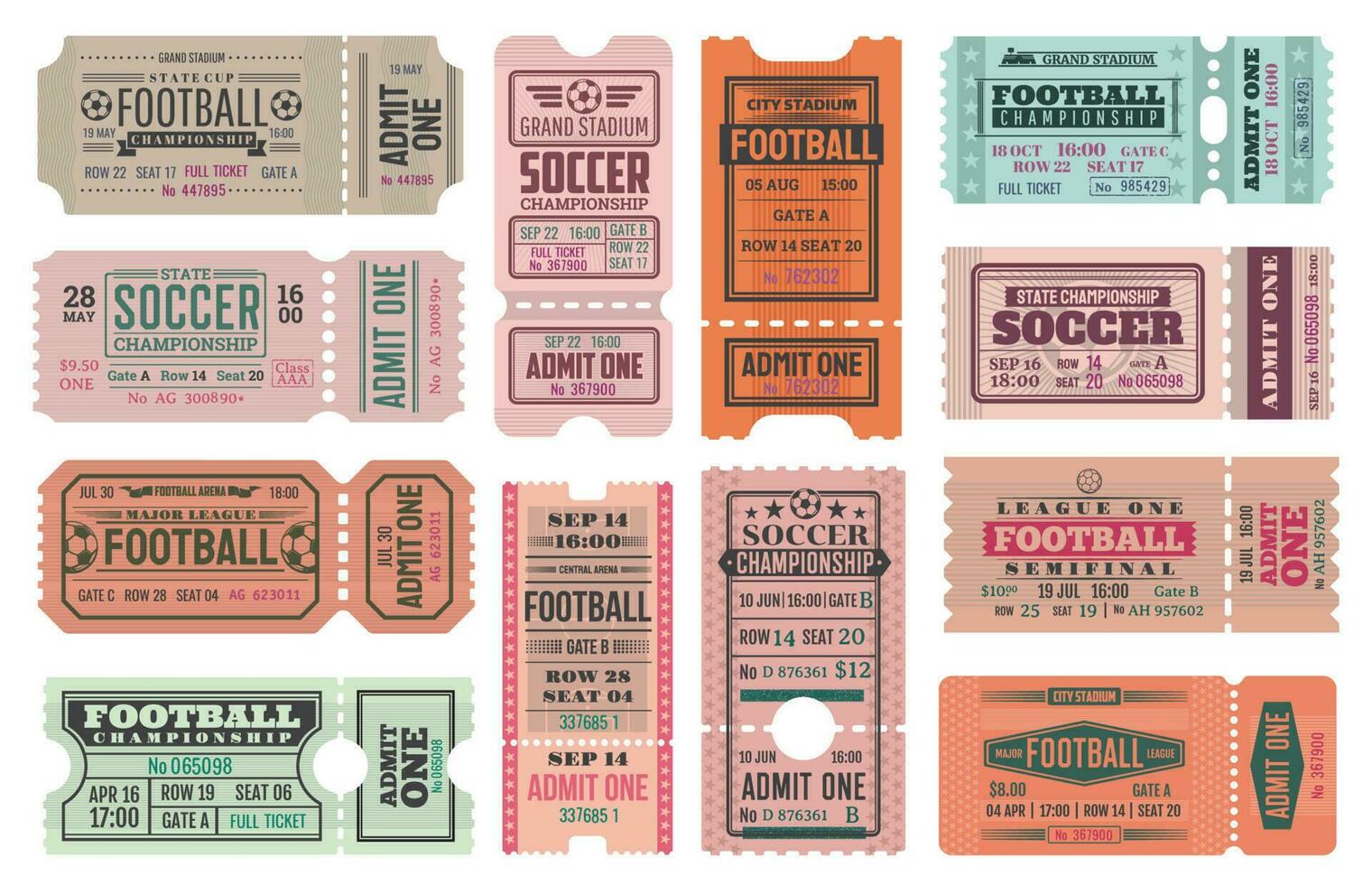 voetbal of Amerikaans voetbal toegeven een ticket Sjablonen vector