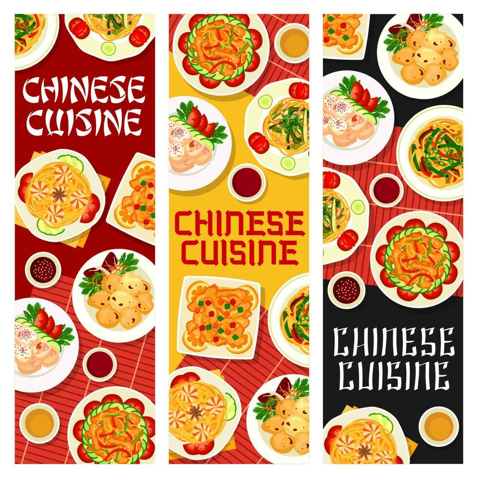 Chinese voedsel spandoeken, China voedsel en Aziatisch menu vector