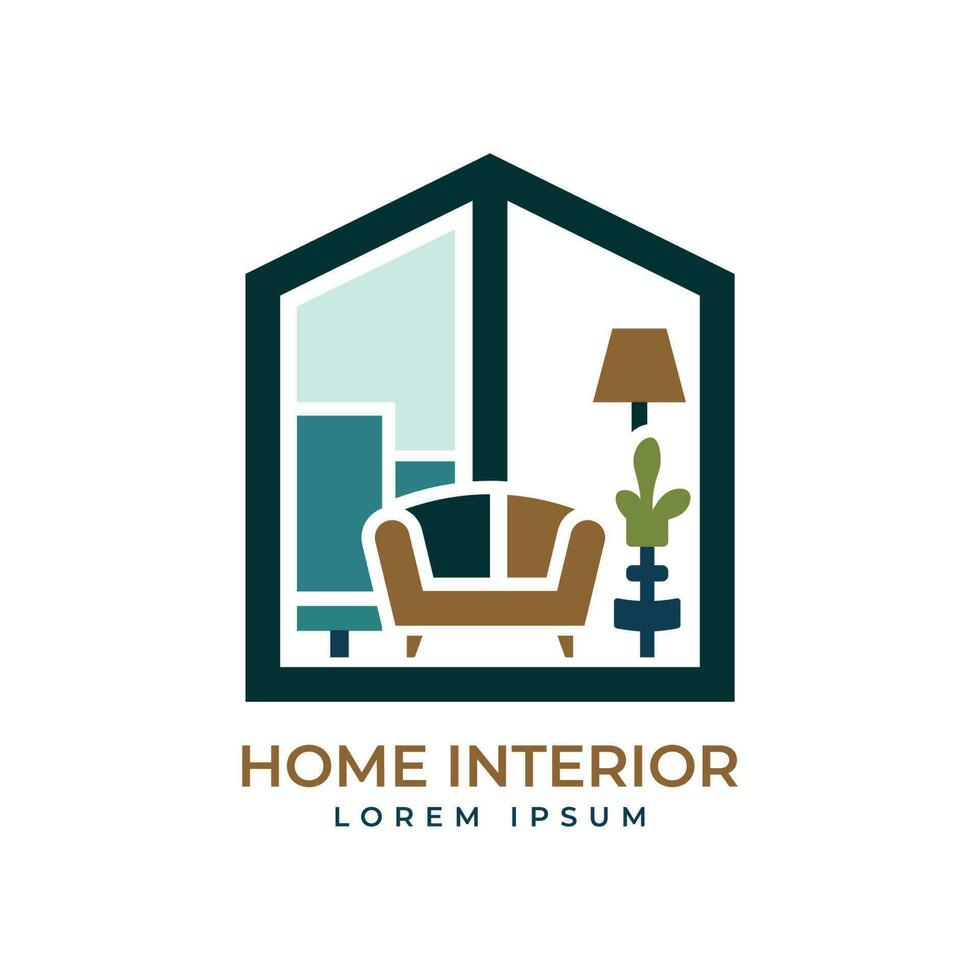 minimalistische huis decoratie interieur logo ontwerp vector