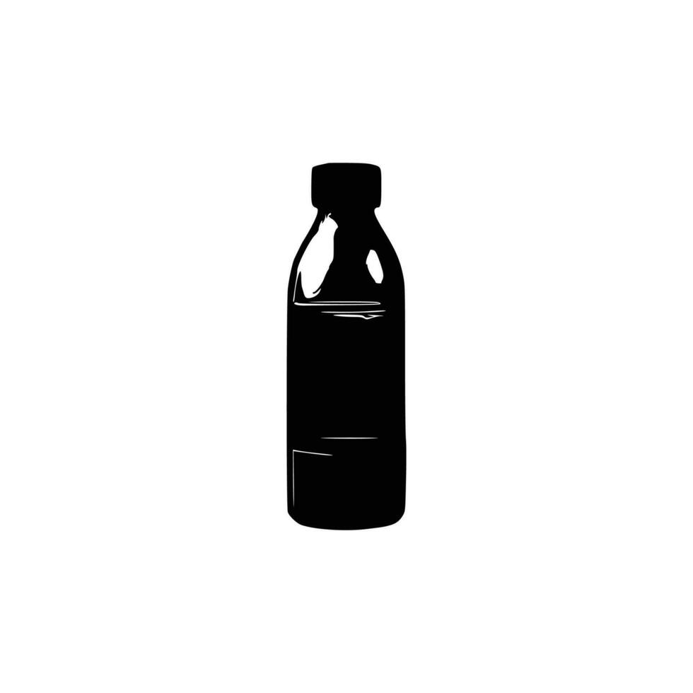 water flessen silhouet. plastic fles. vector