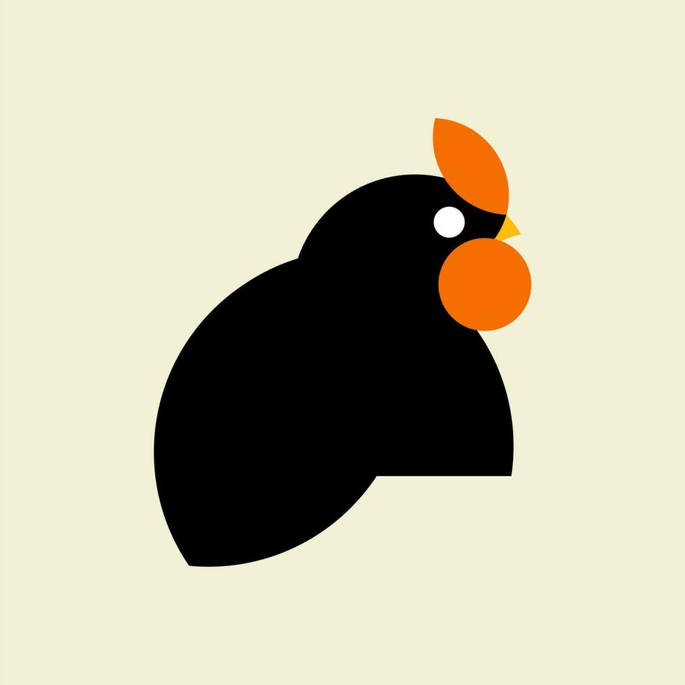 abstract haan logo vlak ontwerp vector illustratie. meetkundig kip vector. boerderij en gevogelte dier symbool of etiket vector