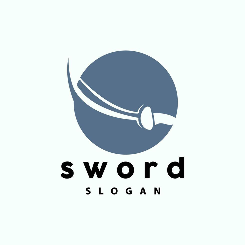 zwaard logo, oorlog wapen lijn gemakkelijk ontwerp, vector, symbool sjabloon icoon vector