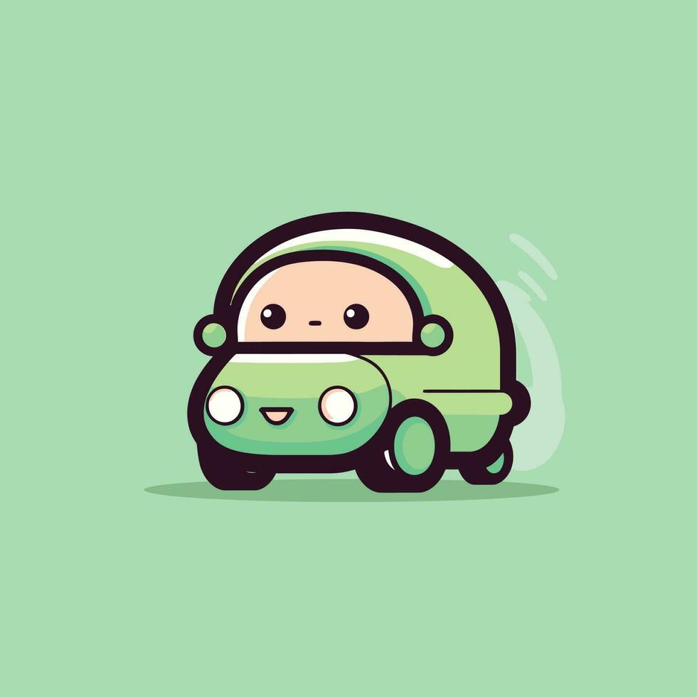 schattig kawaii auto chibi mascotte vector tekenfilm stijl