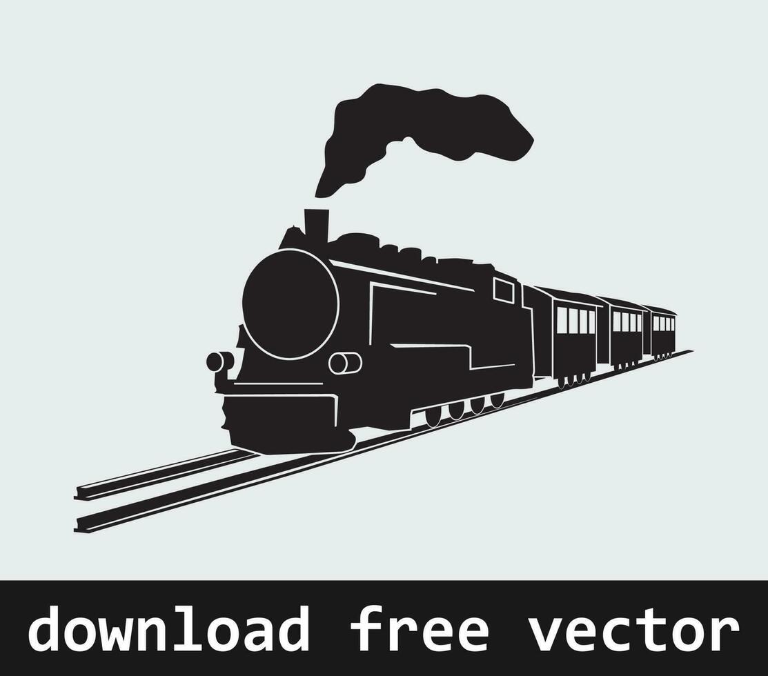 een stoom- trein silhouet vector kunst vrij downloaden