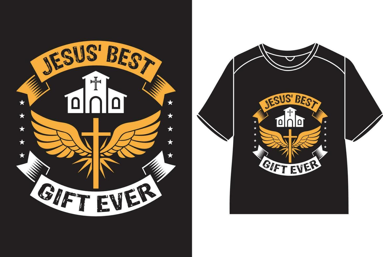 Jezus' het beste geschenk ooit t-shirt ontwerp vector