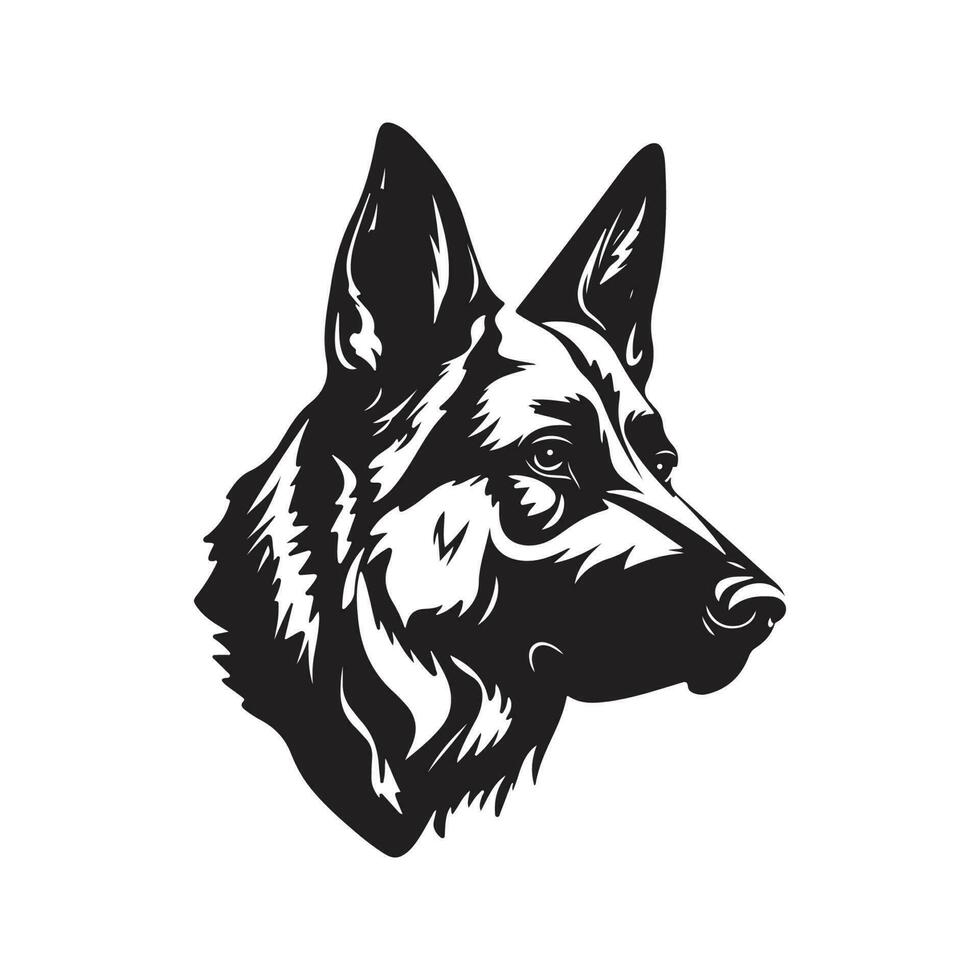 Duitse herder hond, vector concept digitaal kunst, hand- getrokken illustratie