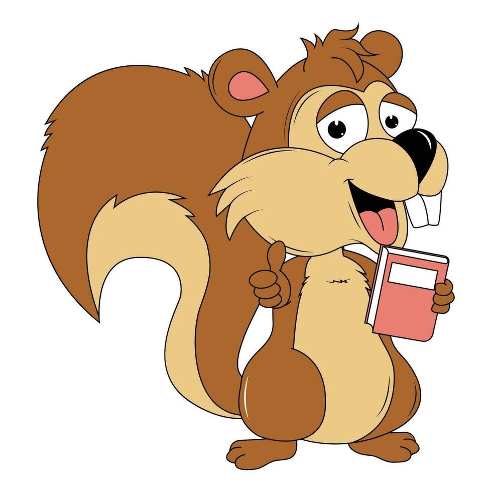 schattig eekhoorn dier tekenfilm illustratie grafisch vector