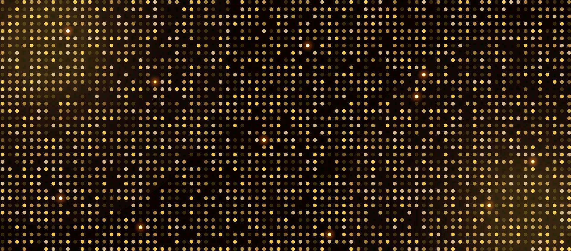 luxe goud schitteren halftone stippel achtergrond. abstract gloeiend polka dots patroon. knal kunst stijl achtergrond. gouden explosie van glimmend confetti vector