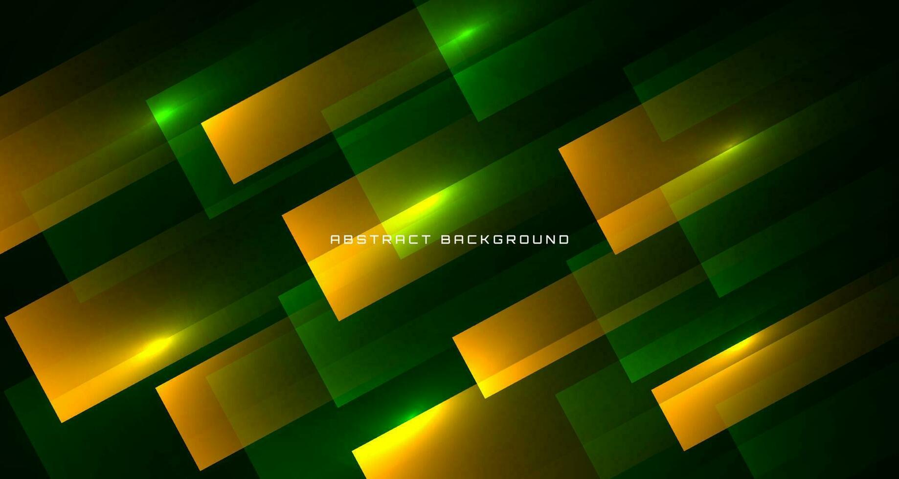 3d geel groen techno abstract achtergrond overlappen laag Aan donker ruimte met gloeiend decoratie. stijl concept besnoeiing uit. grafisch ontwerp element voor banier folder, kaart, brochure omslag, of landen bladzijde vector