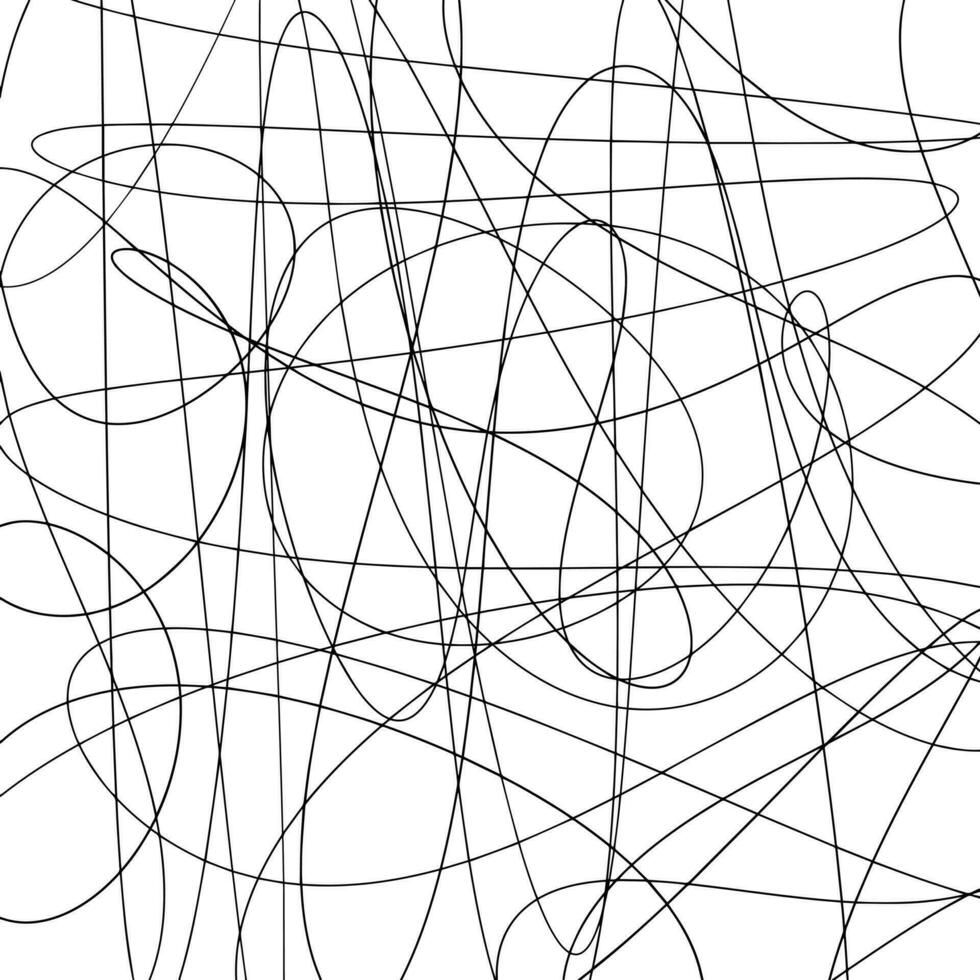kattebelletje lijnen hand- getrokken naadloos patroon. vector