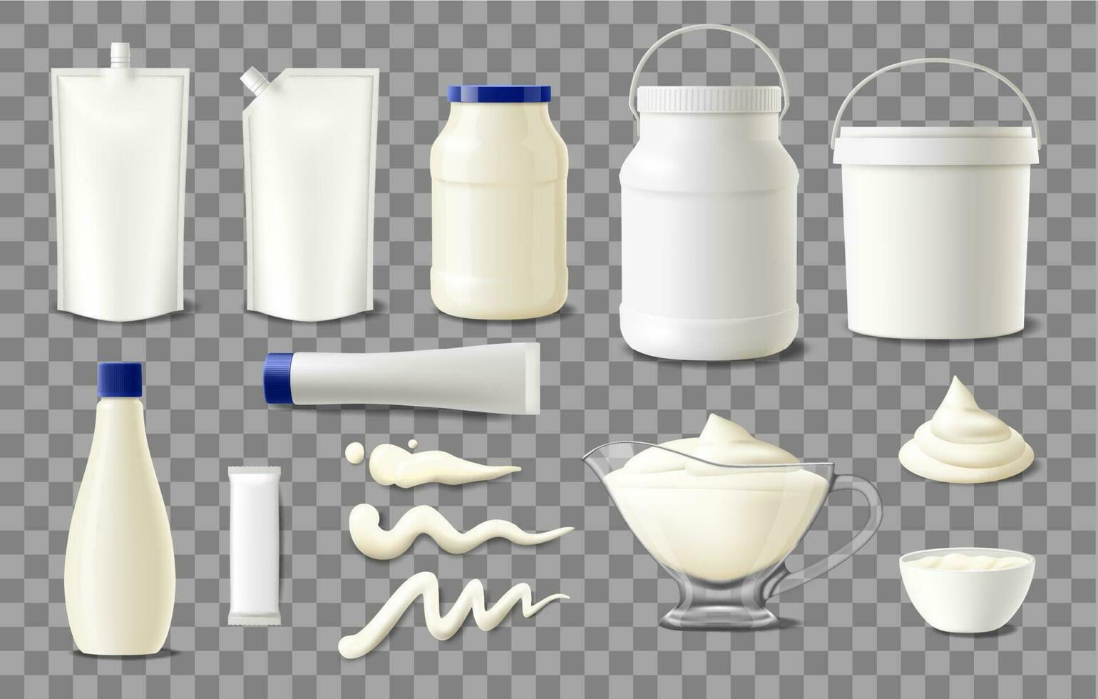 mayonaise pakket Sjablonen, containers mockups vector