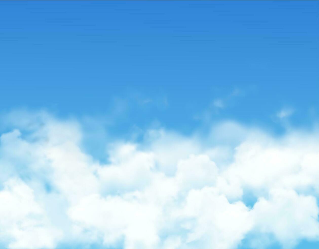 lucht wolken, mist Aan blauw de hemel, realistisch cumulus vector