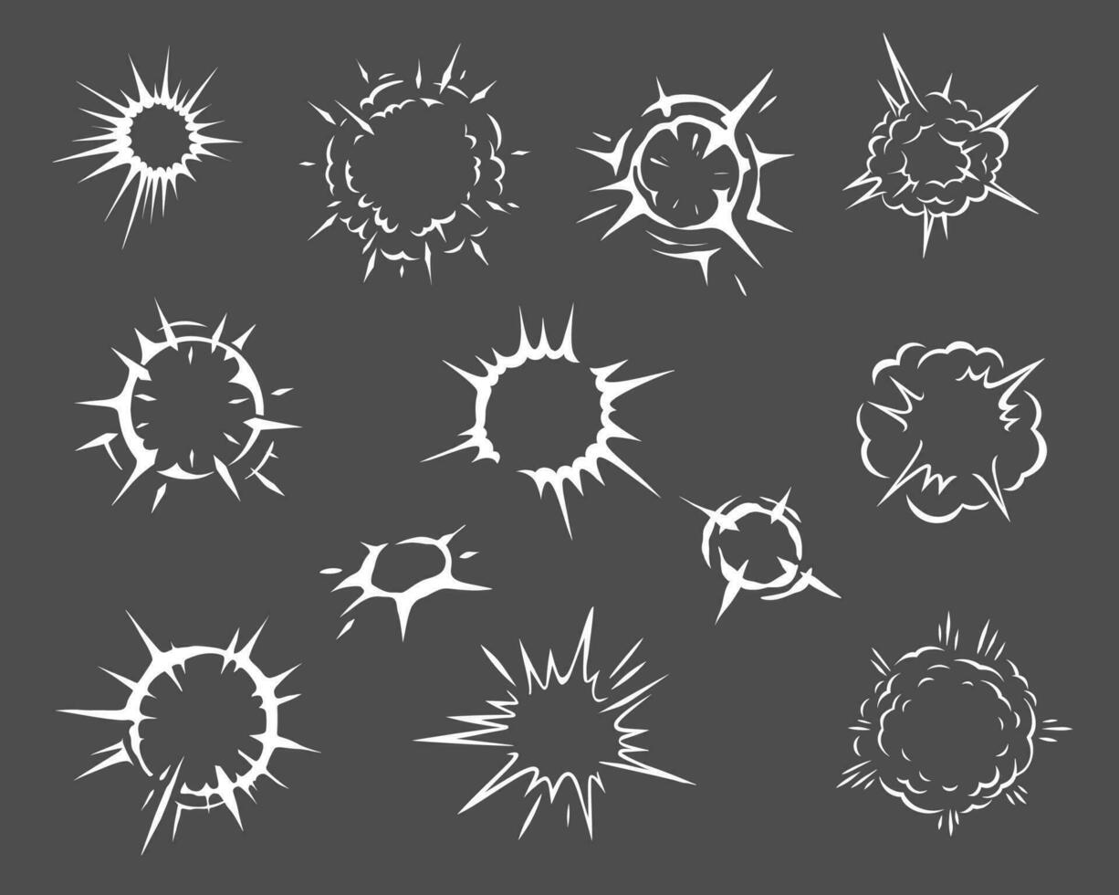 tekenfilm vonk en explosie Effecten vector