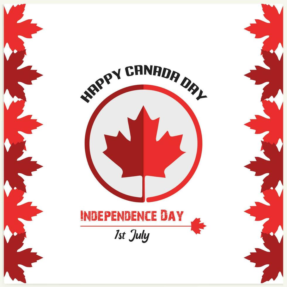 gelukkig Canada dag achtergrond met de rood esdoorn- blad. vector illustratie.