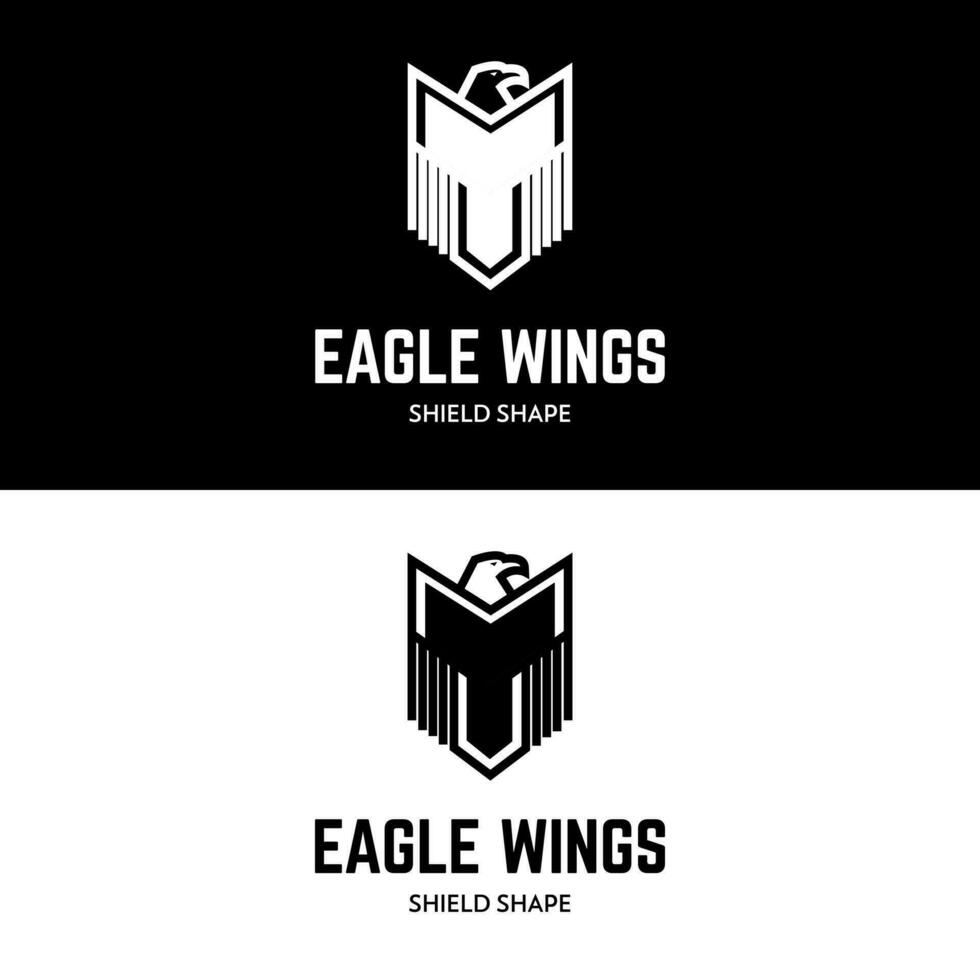 adelaar in schild vorm vleugel logo ontwerp icoon vector